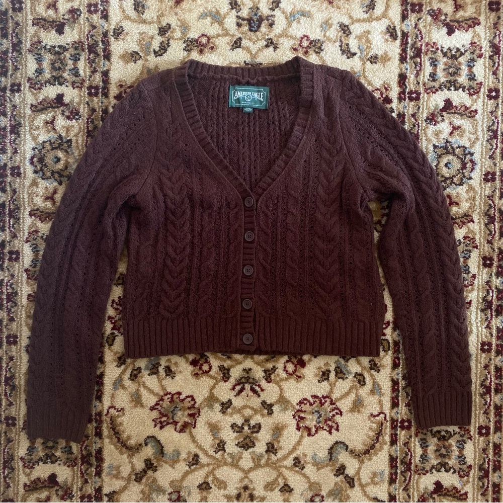 American Eagle Cable Knit Cardigan Vintage
